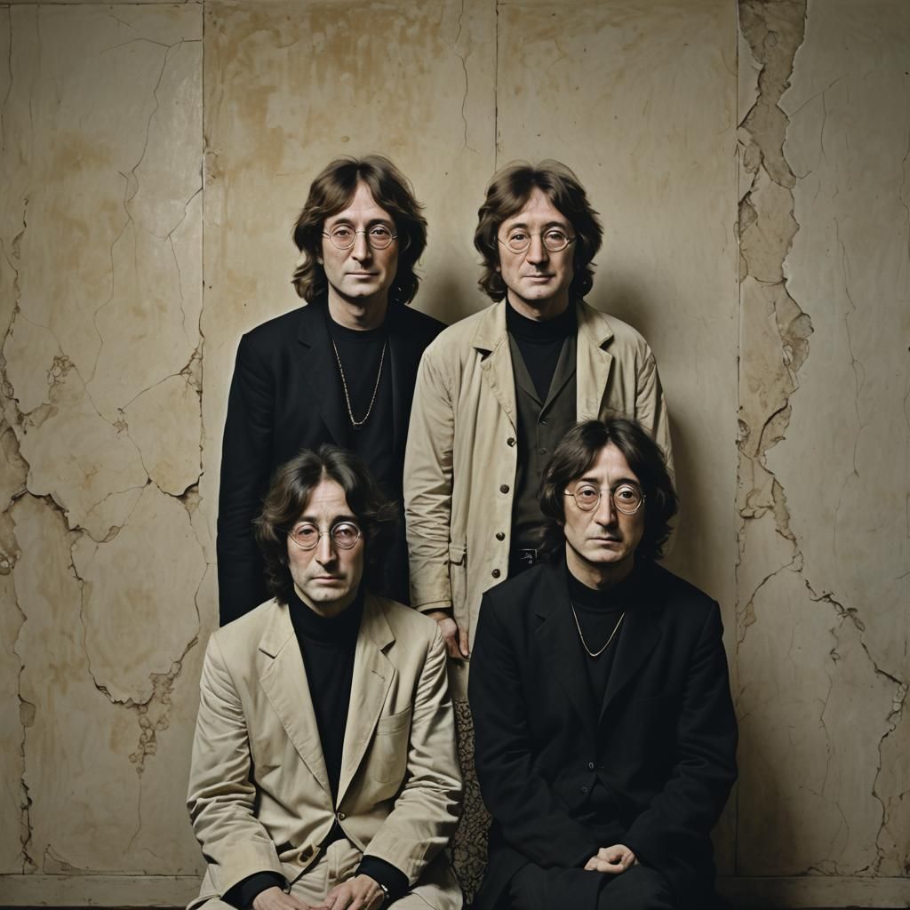 John Lennon and Yoko Ono in Rembrandt Lighting