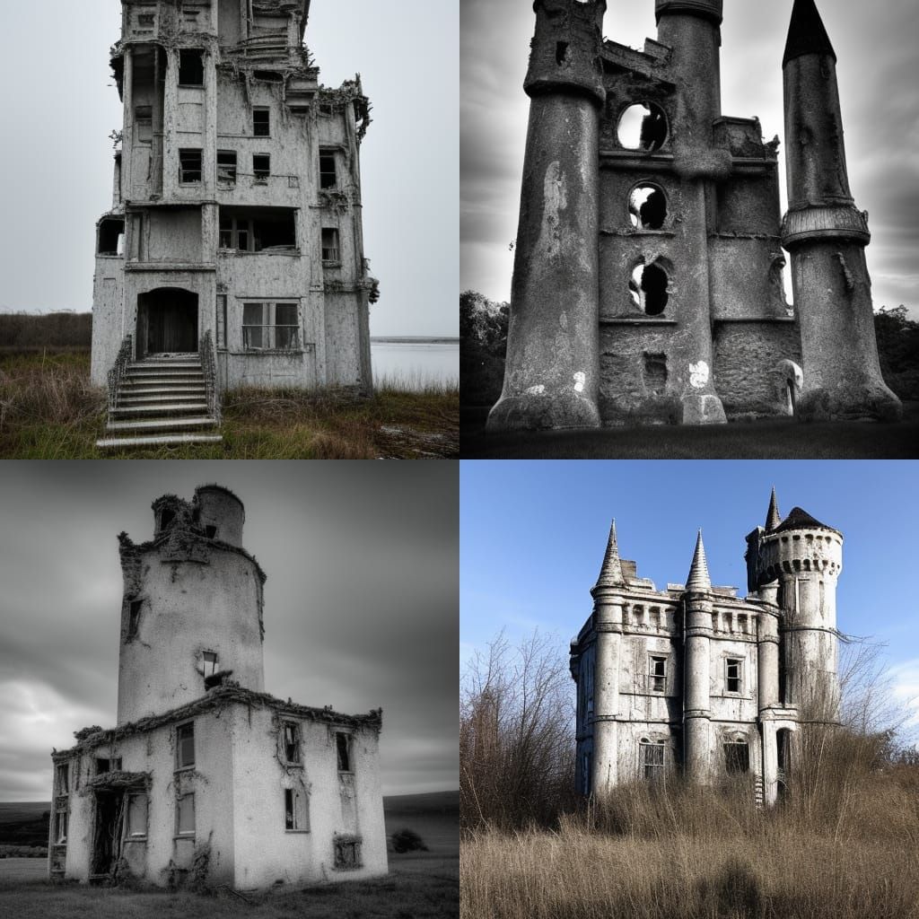 Eerie Ghost Castle: AI Generated Image
