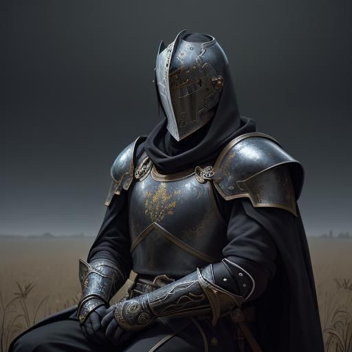 Knight in Black Armor: Dark Fantasy Concept Art