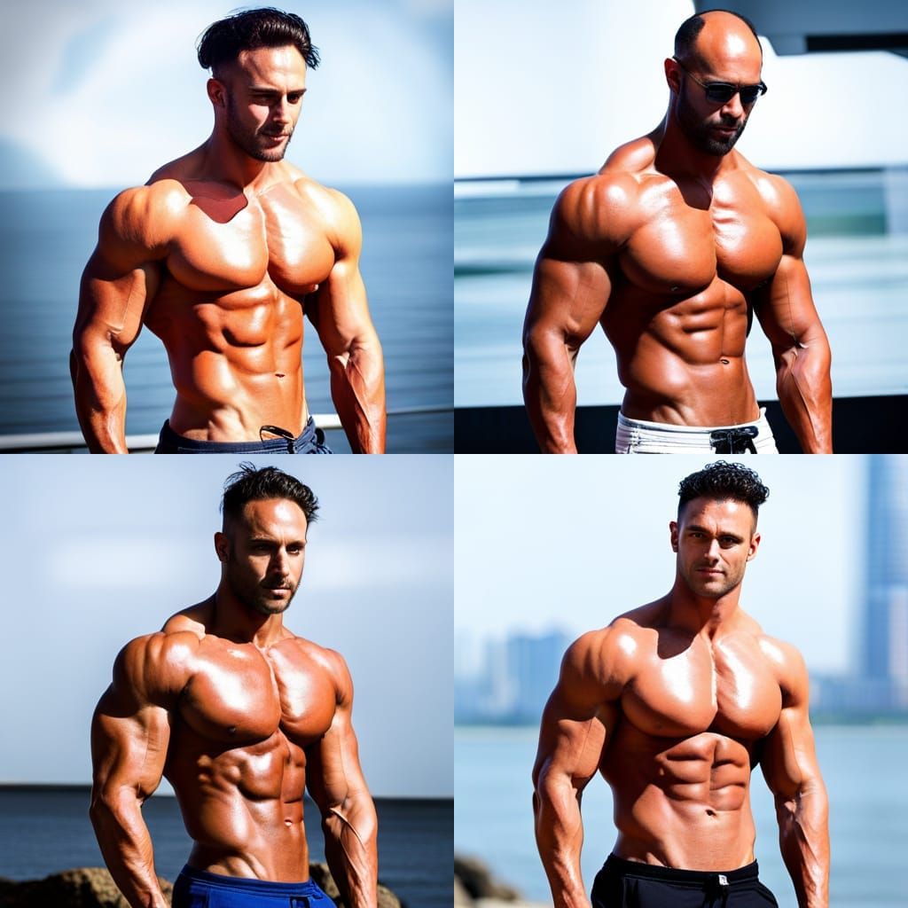 Hot bodybuilder Italy gay hairy pecs  and arms