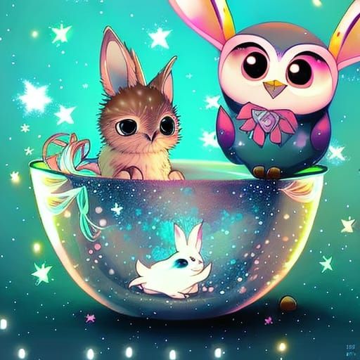 the story of an owl and his newly found bunny friend