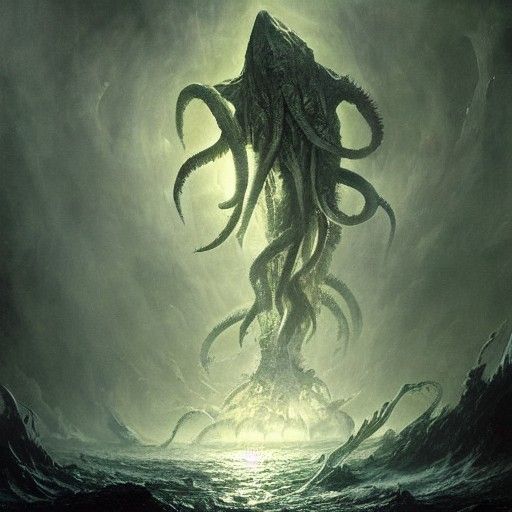 Gigantic Cthulhu Horror in Gustave Doré Style