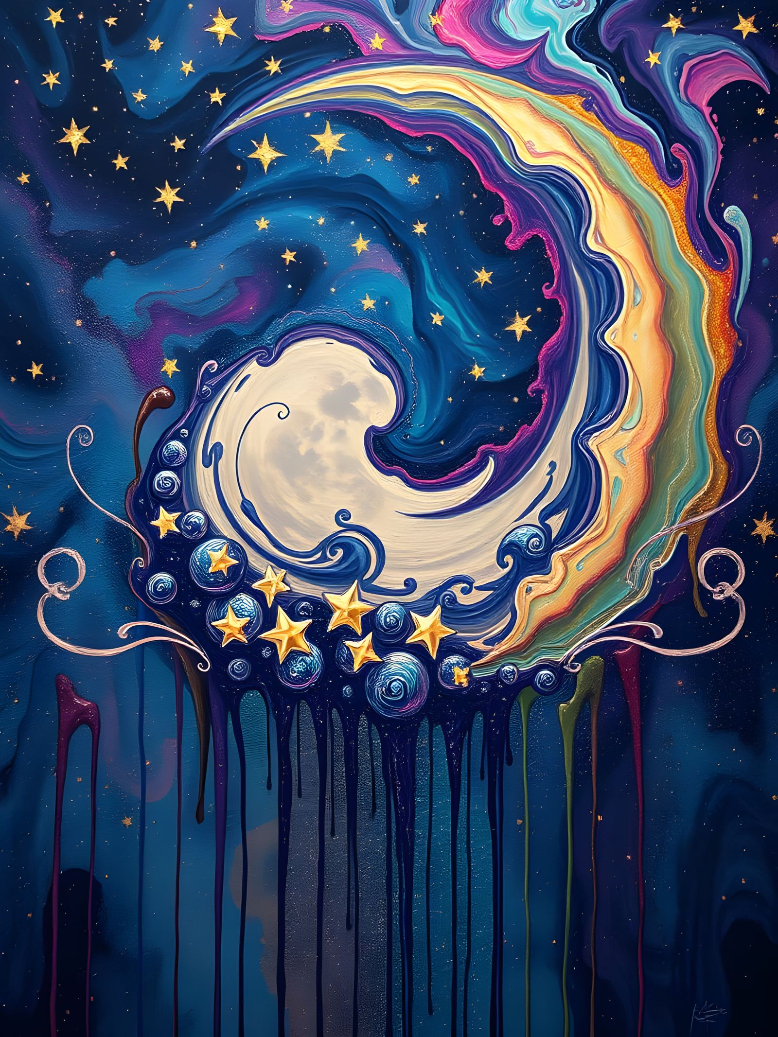 Whimsical Glittering Moonlit Dreamscape