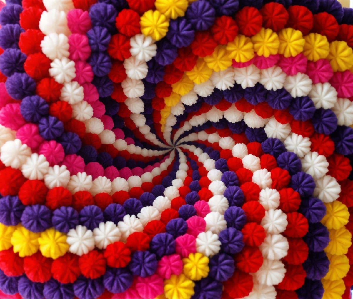 Colorful Pom Pom Vortex Abstract Image