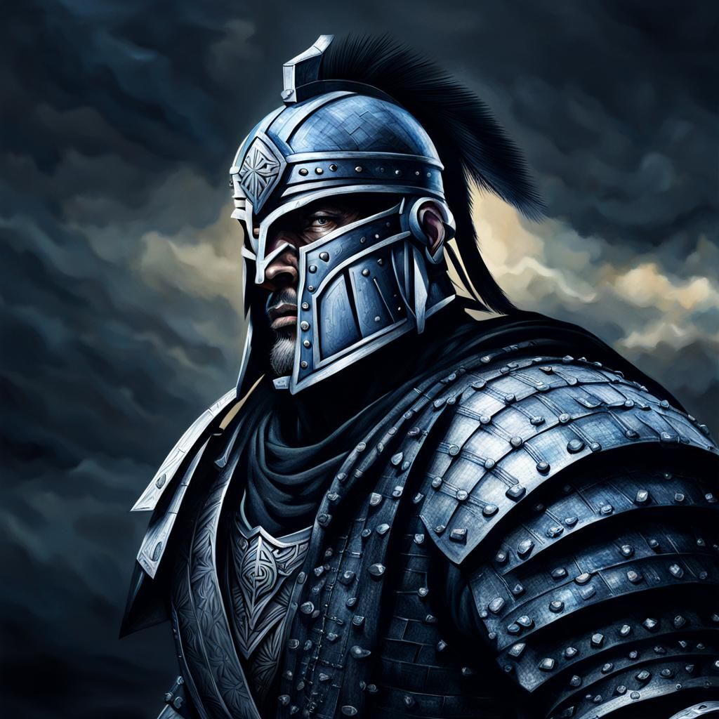 Warrior Portrait with Deep Background