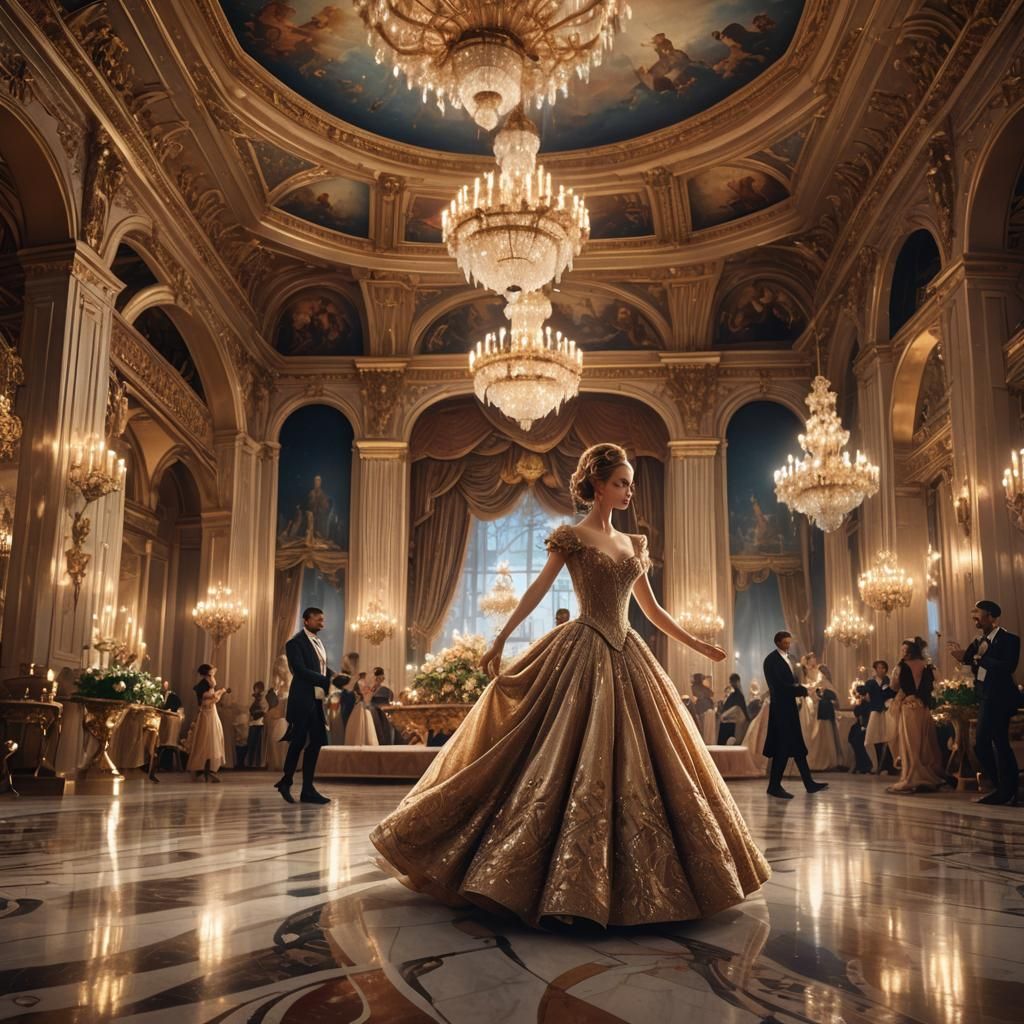 Ballroom Dance in a Grand Candle-Lit Hall