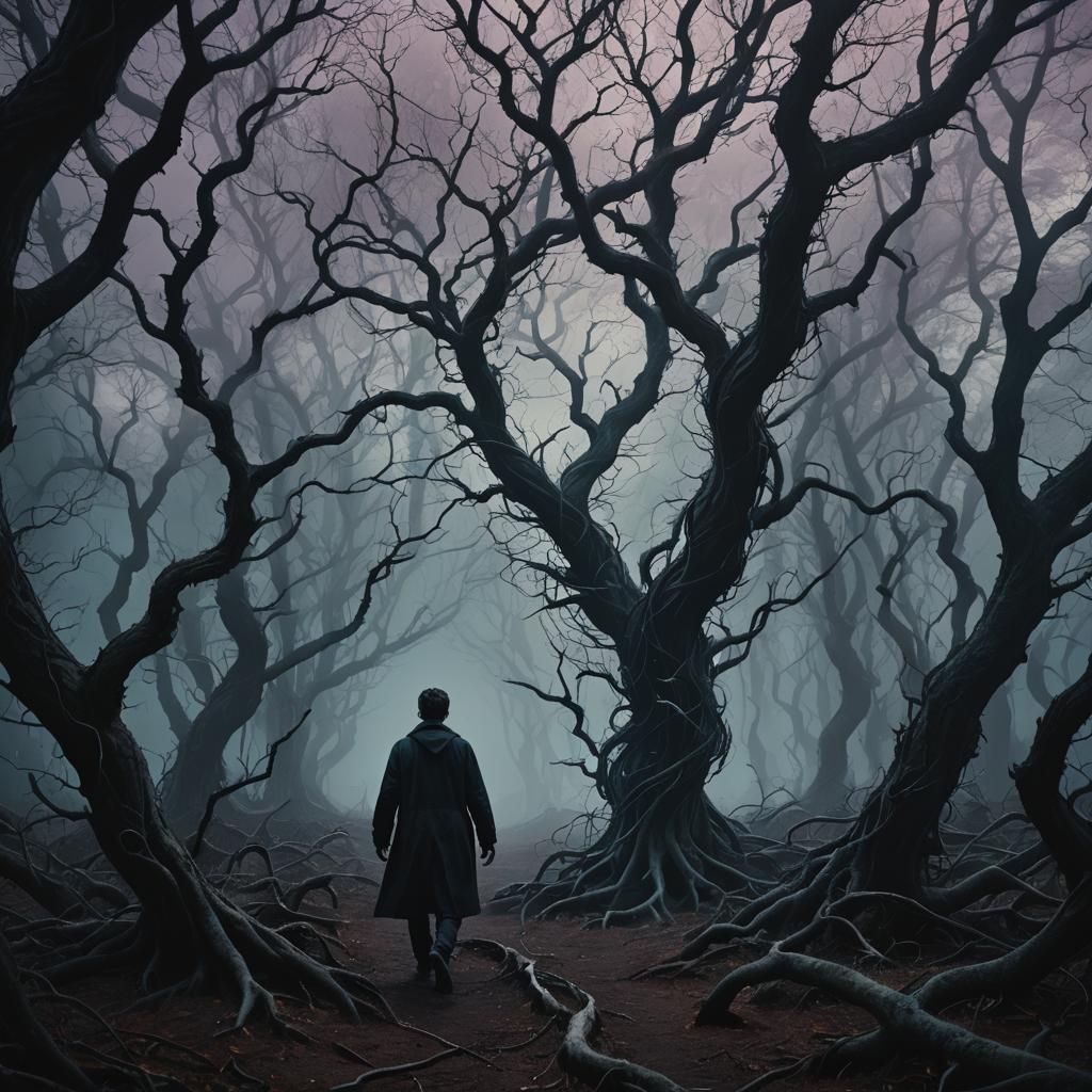 Twisted Forest: A Dark Surrealist Dreamscape