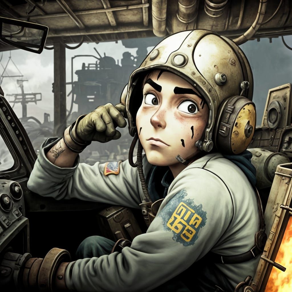 Fallout Meets Ghibli: Whimsical Post-Apocalyptic Tankman