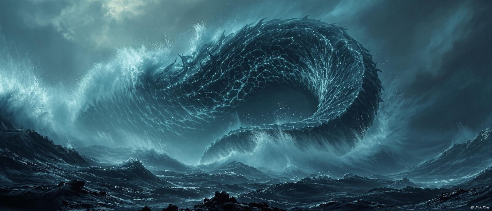 Mysterious Ocean Leviathan Emerges in Dark, Bioluminescent D...