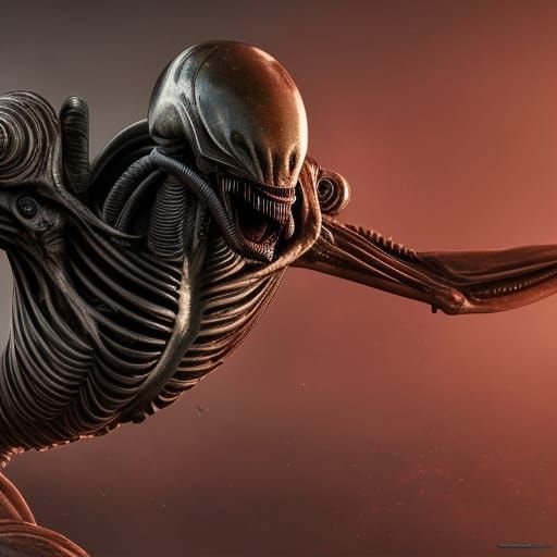 Detailed Xenomorph Alien Concept Art in 8K