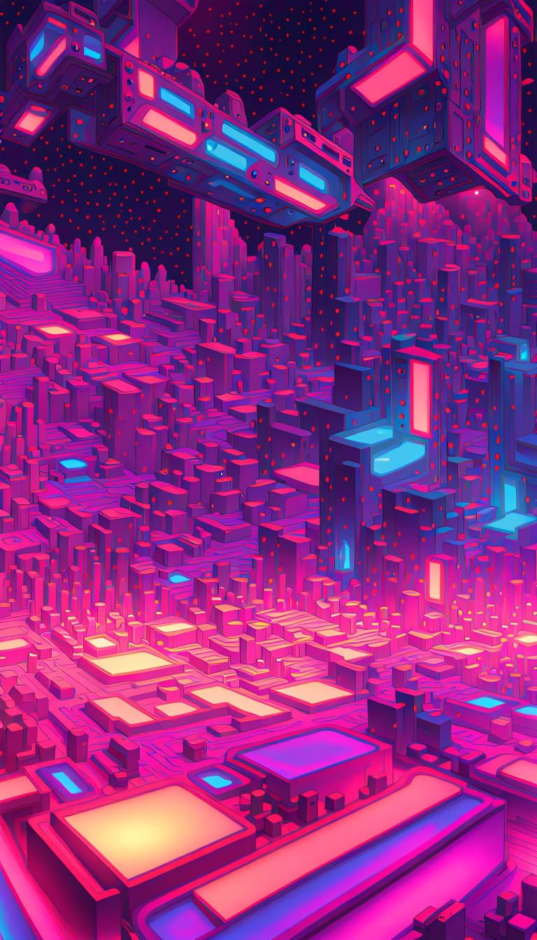 Complex Colorful Landscape in Hyperrealistic Digital Art