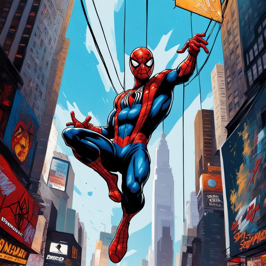Spiderman in New York Times Square