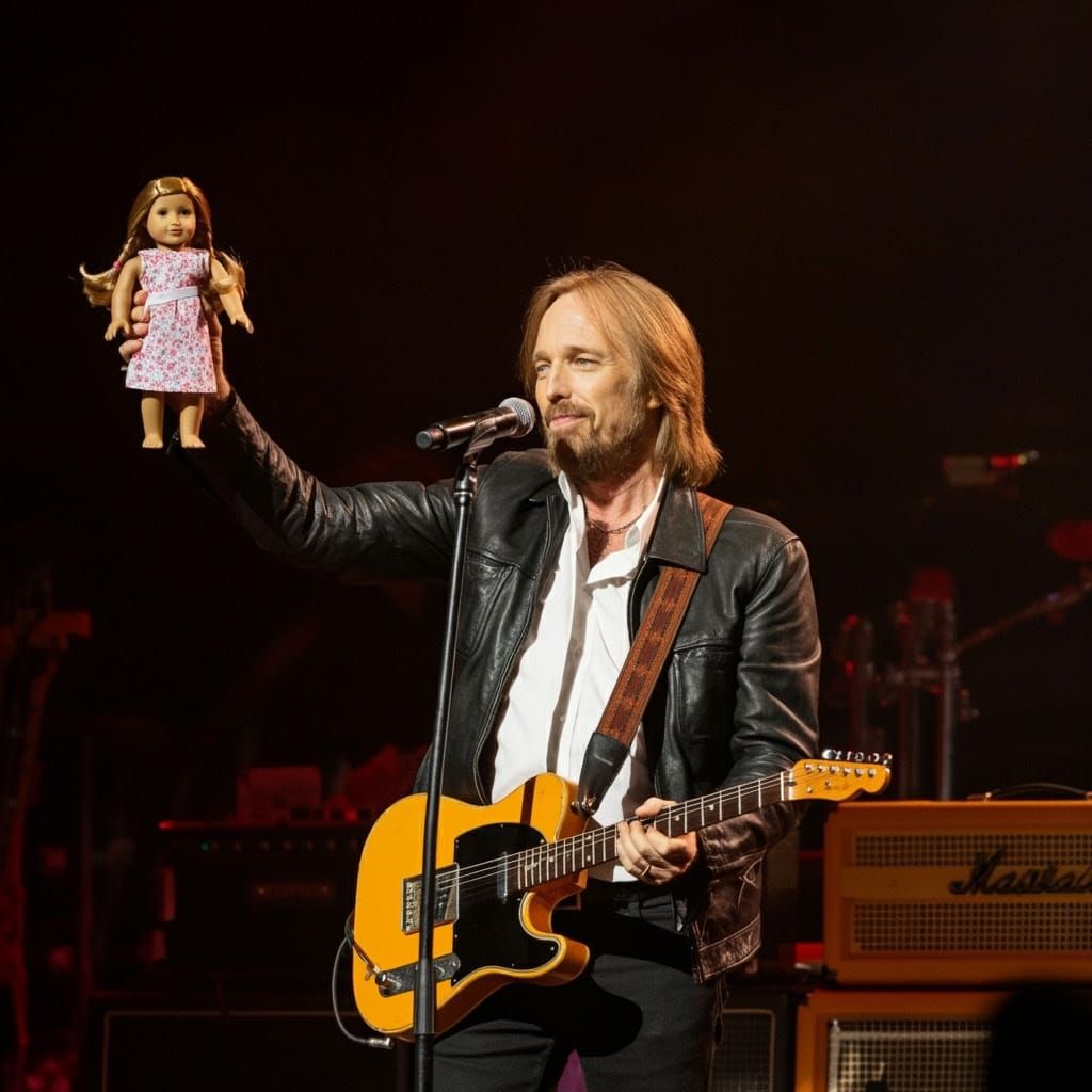 Tom Petty and American Girl Doll on Stage