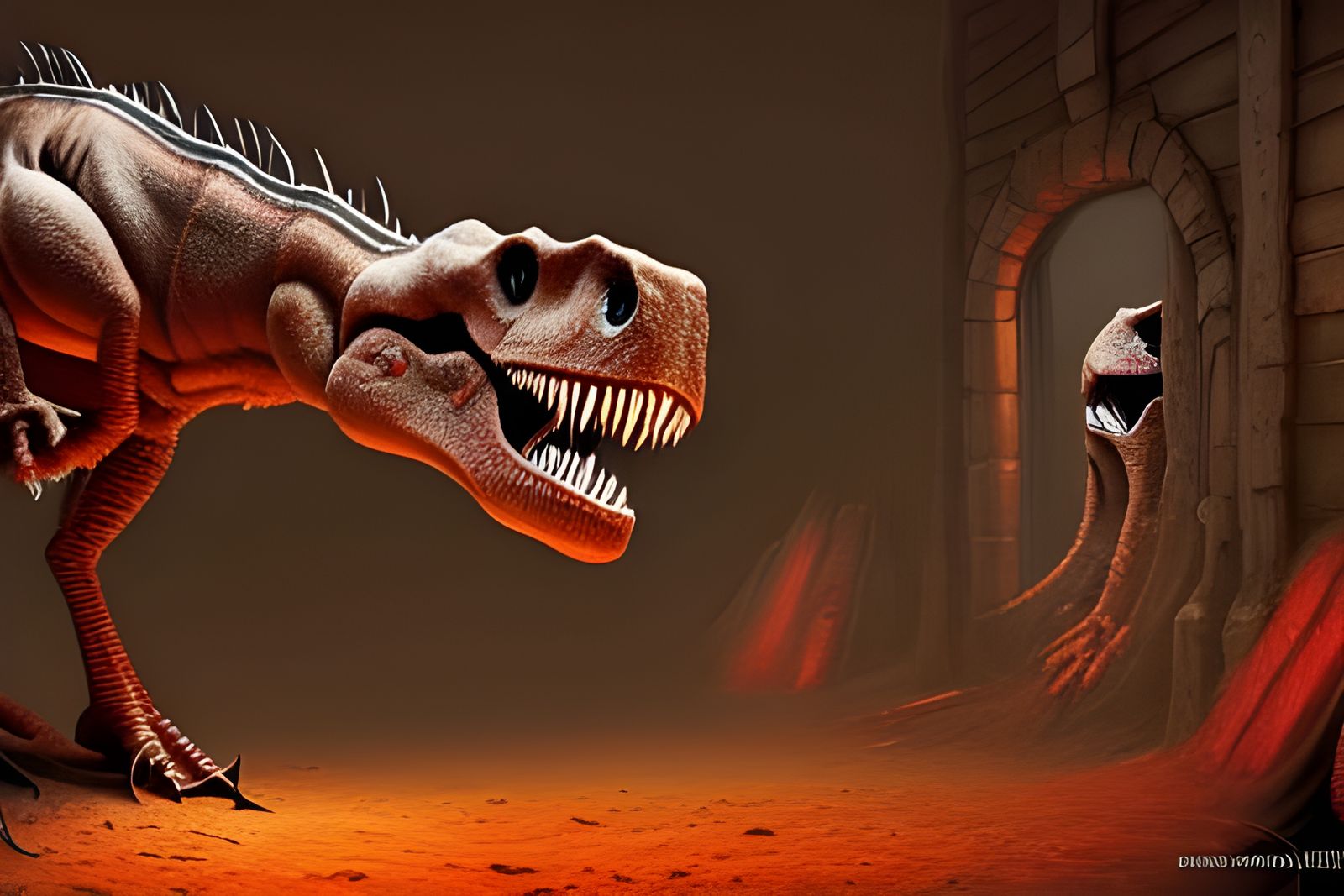 Dinosaur Spider Emerges from Flesh Tunnel