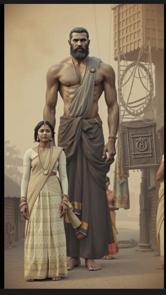 Majestic Tamil Giant in Traditional Attire