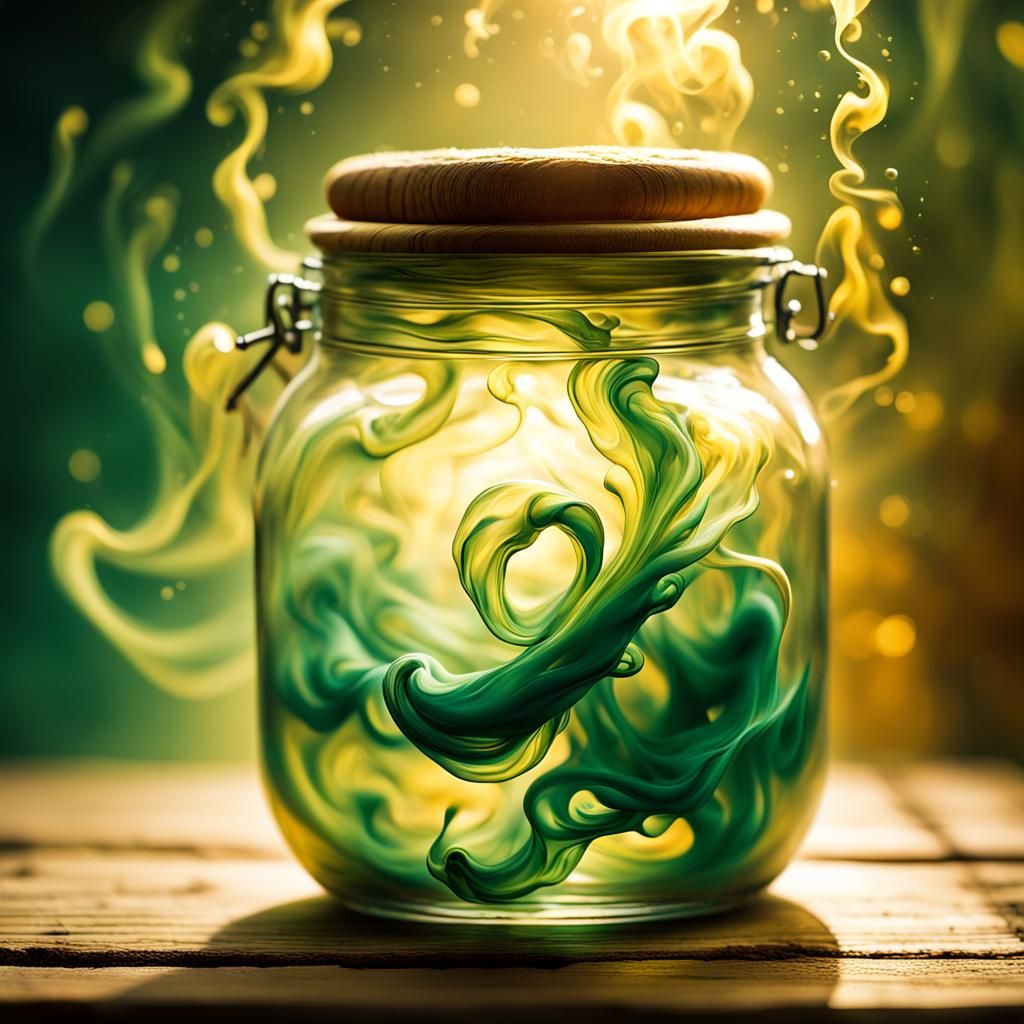 Surreal Gas Jar: Macro Photography in Oil Paint Style