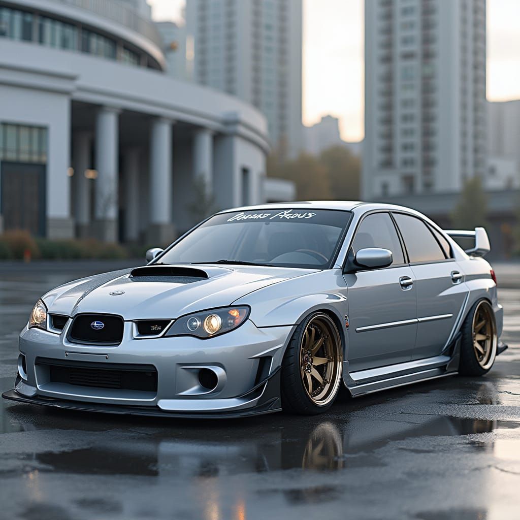 Futuristic Subaru Legacy GT in High-Tech Aesthetic