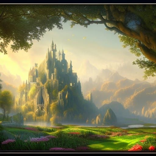 Fantasy Kingdom Landscape in Golden Ratio