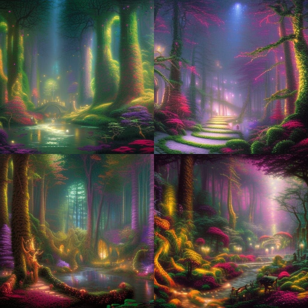 Pandora's Illuminated Forest at Night in Ethereal Style