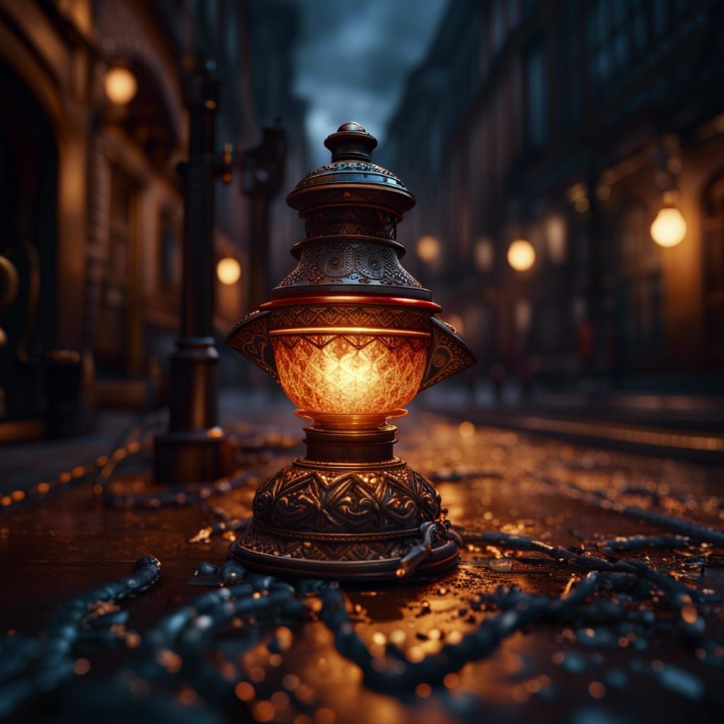 Oil lamp on London street
