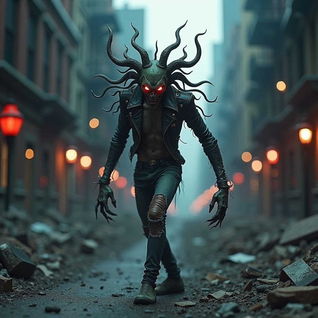 Afrocuban Vampire Zombie in Post-Apocalyptic Soho