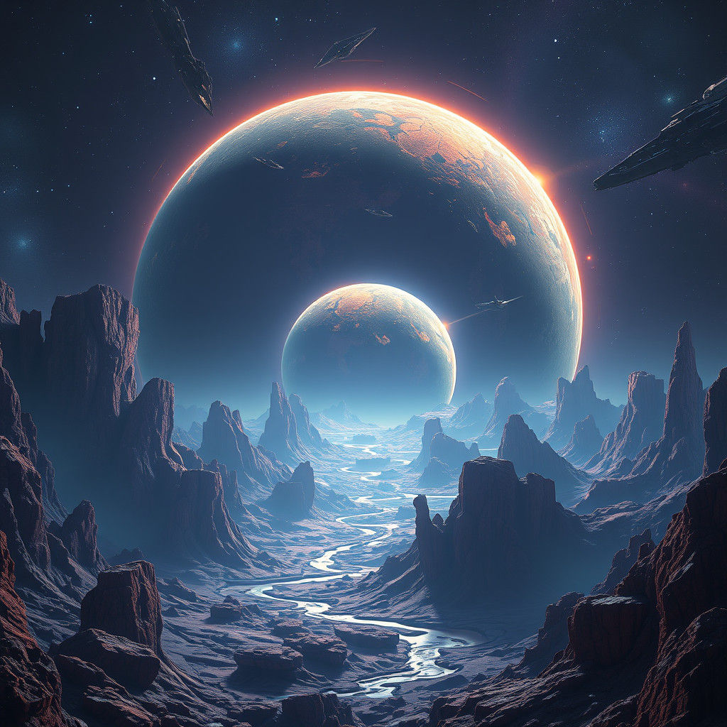 Planetary Extravaganza: Detailed Fantasy Concept Art