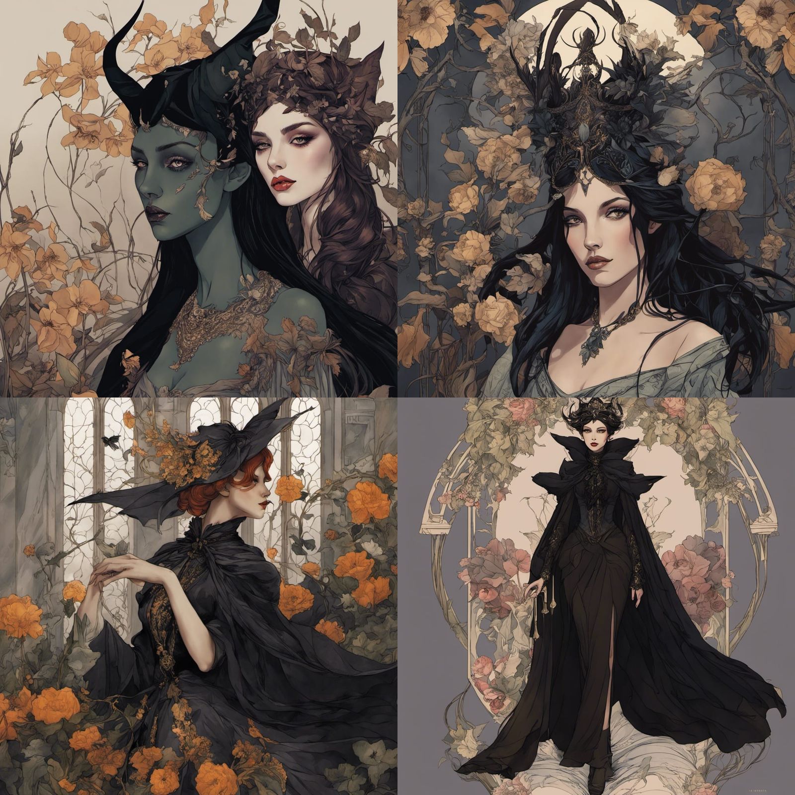 Eerie Fairy Queen in Dark Academia Style