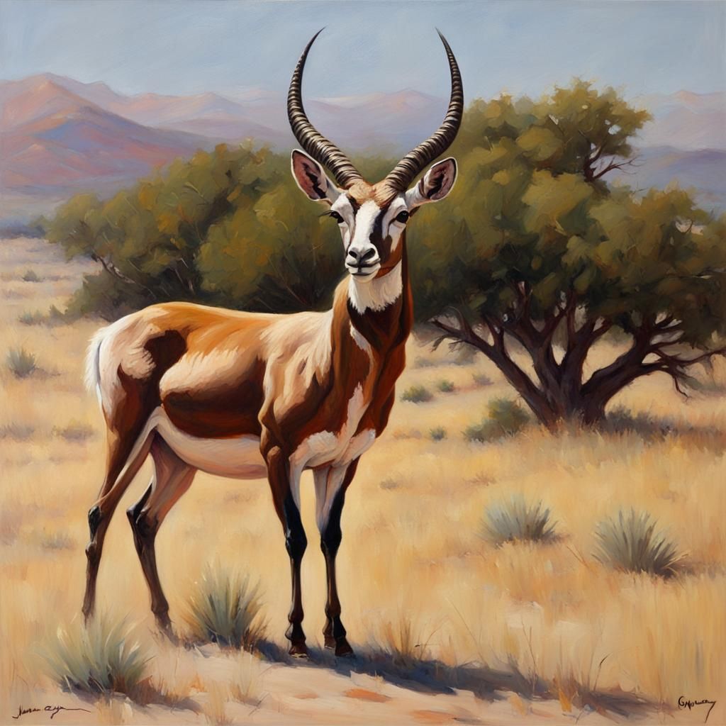 Antelope in Oil Painting Style