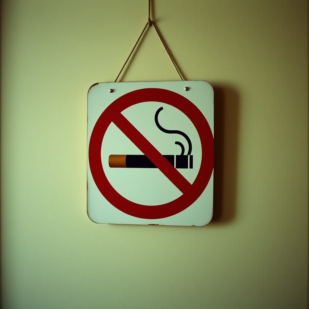 Photorealistic No Smoking Sign on Wall