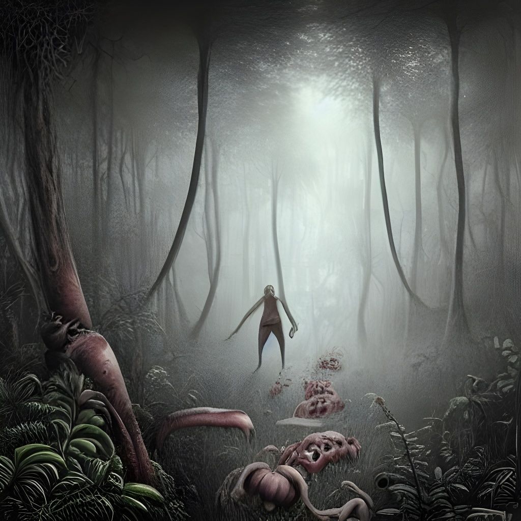 Eerie Jungle Infested with Arthropods: Colorful Artwork