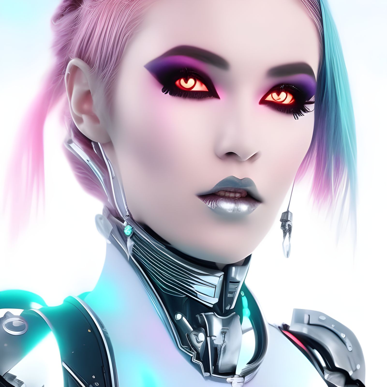 Neon Cyborg in Mystical Rococopunk Setting