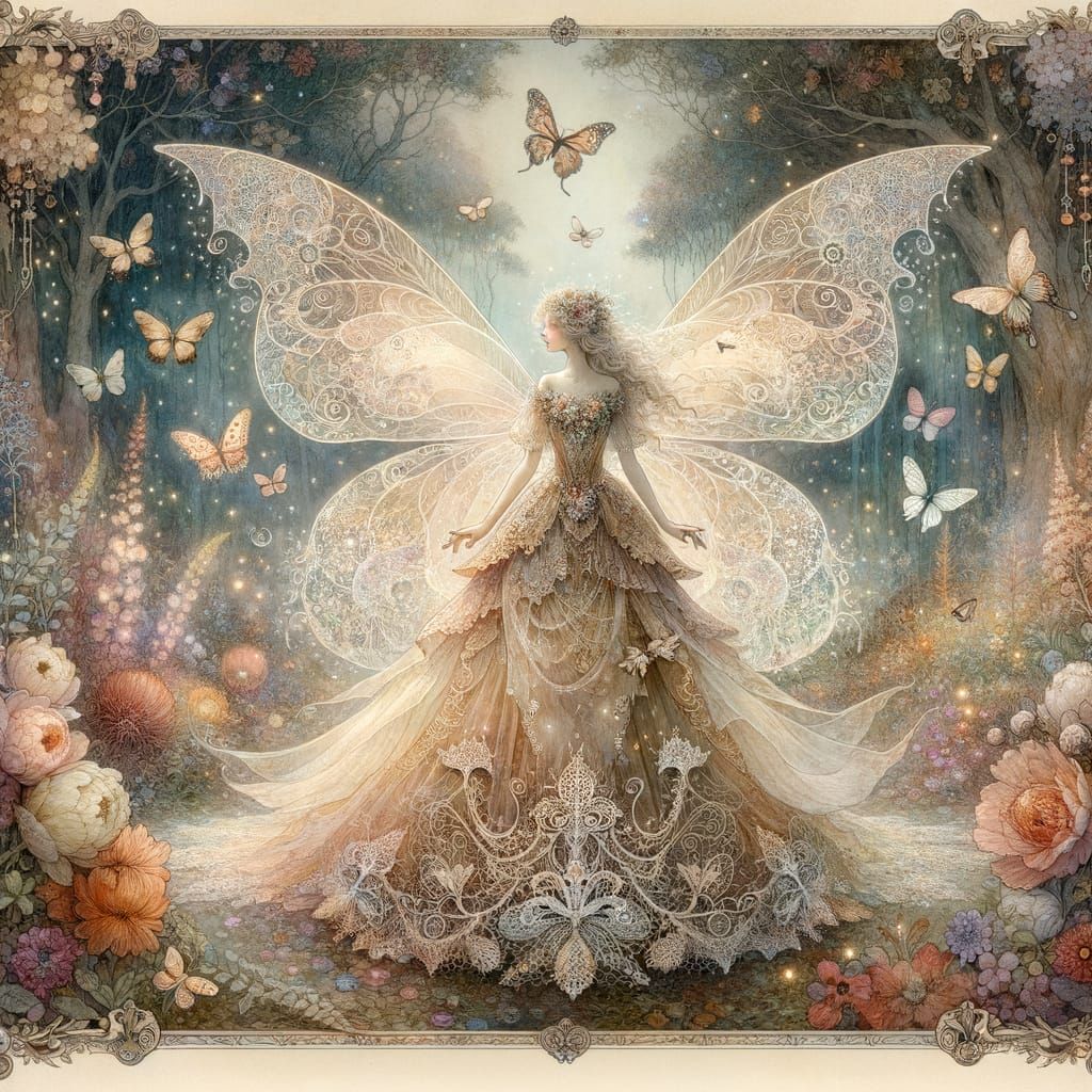 Enchanted Fairy in Dreamlike Storybook Illustration