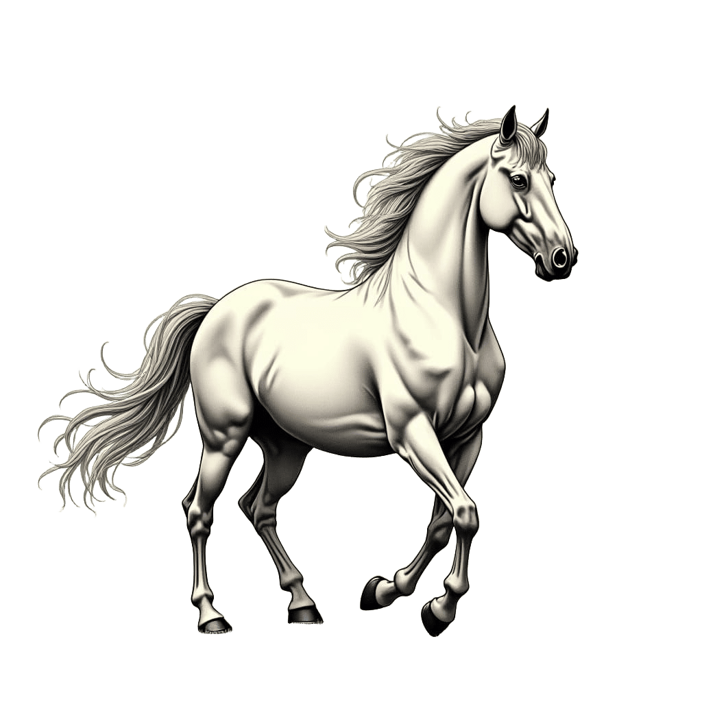 Horse Outline: Minimalist Line Art Drawing