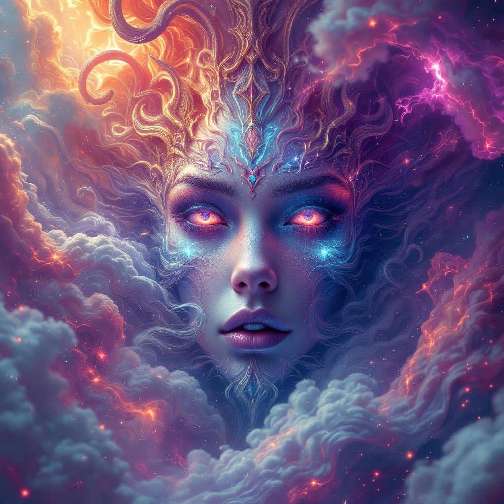 Majestic Otherworldly Face in Fantasy Concept Art Style