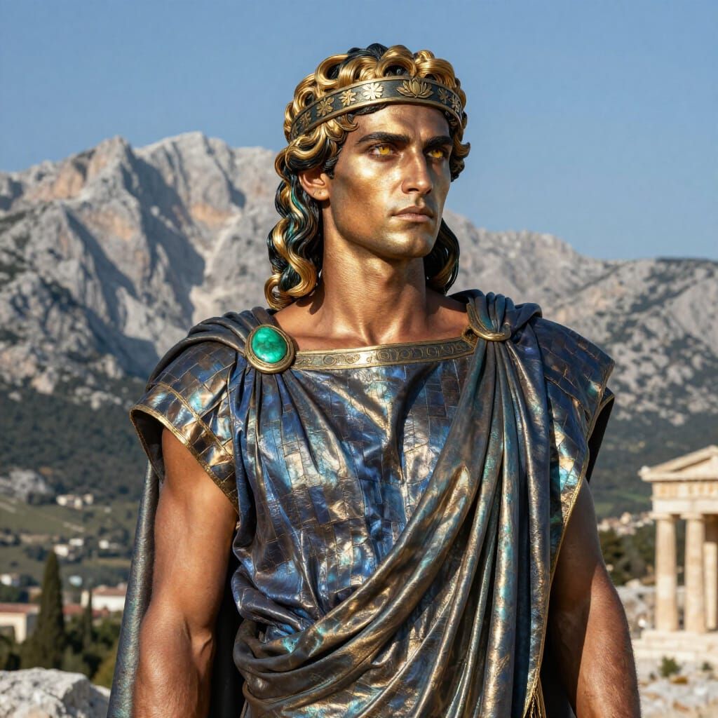 Ancient Arcadian Noble with Divine Aura, Photorealistic Port...