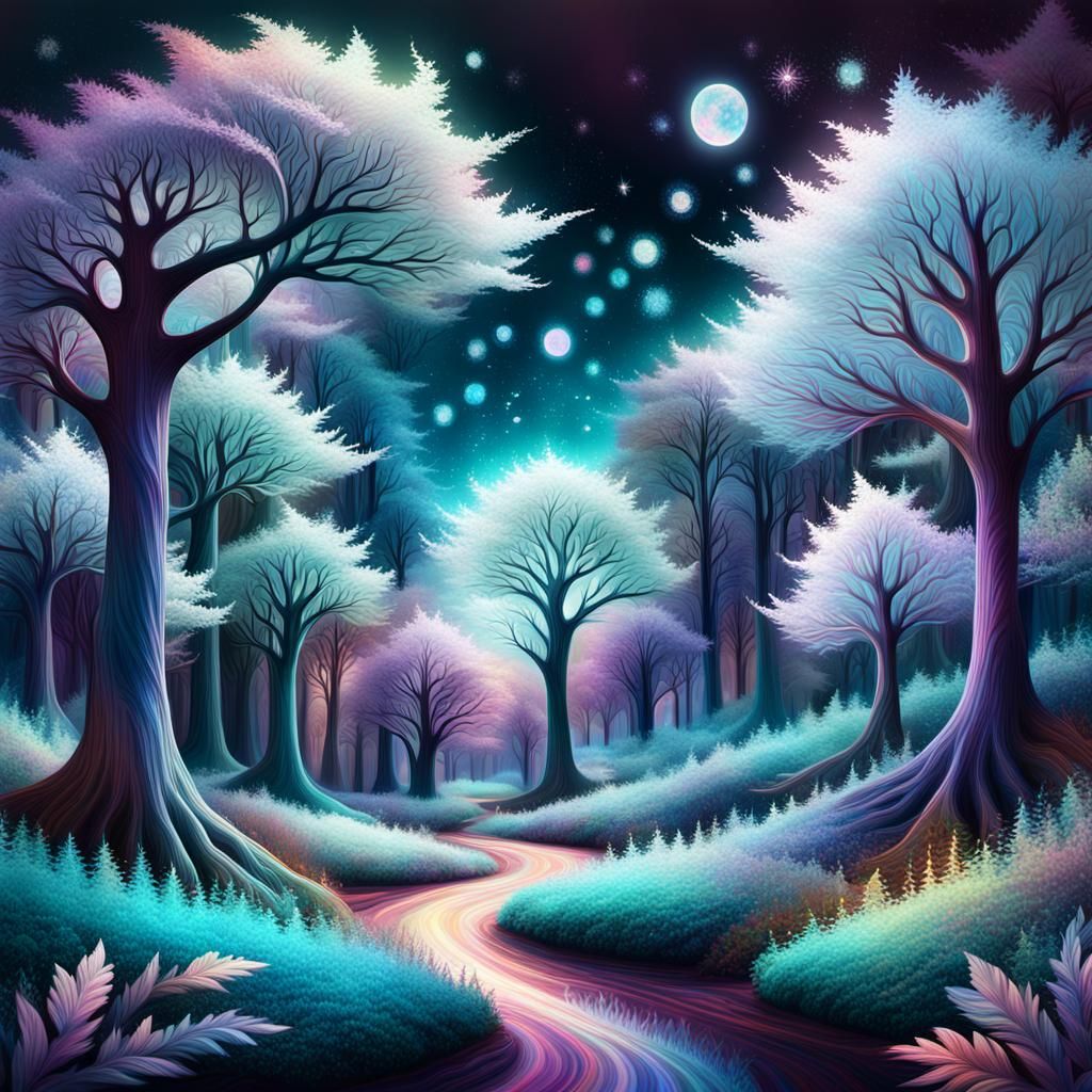 Surreal Cosmic Dreamscape in Vibrant Pastels