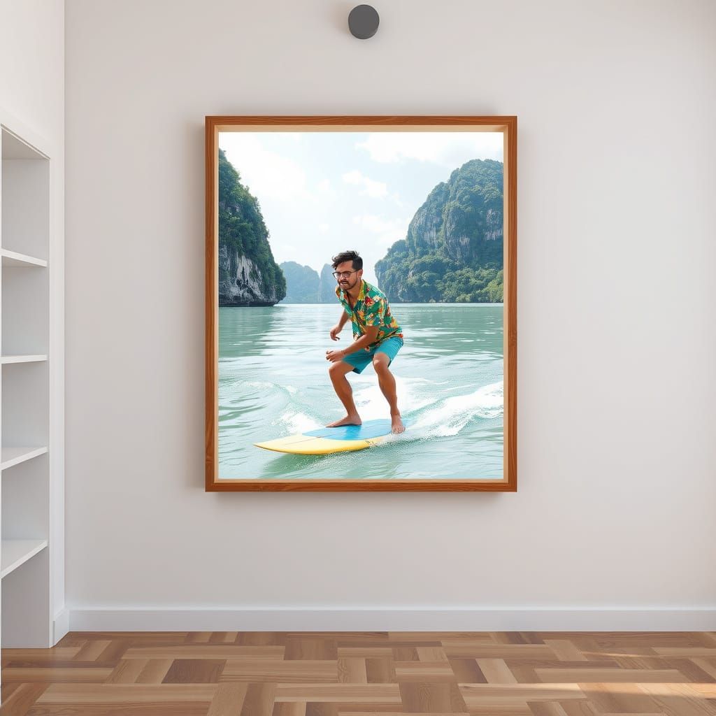 Surreal Photo of Surfer on Railay Beach