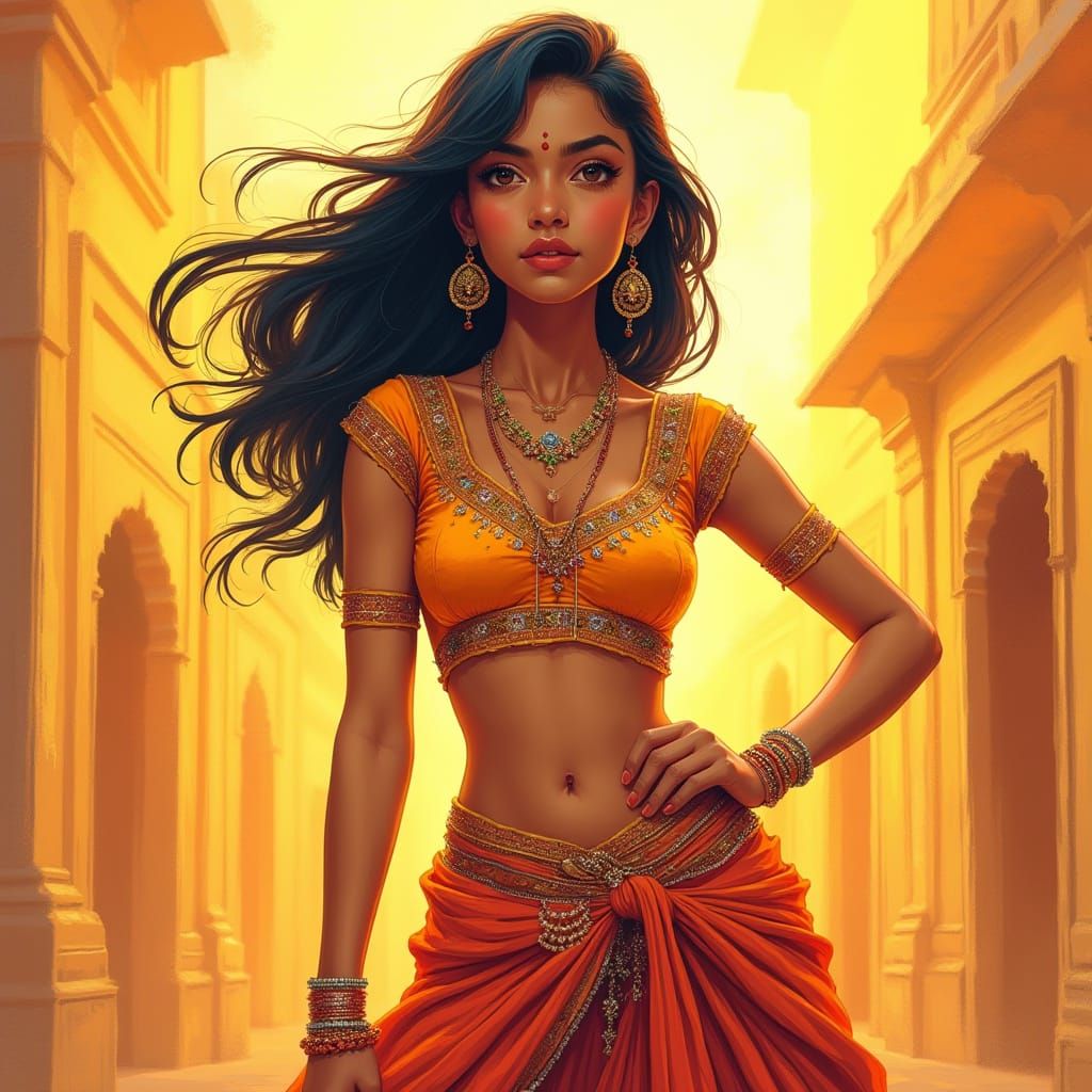 Indian Beauty in Modern Traditional Style