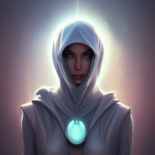 Detailed Alien Portrait in Art Nouveau Style