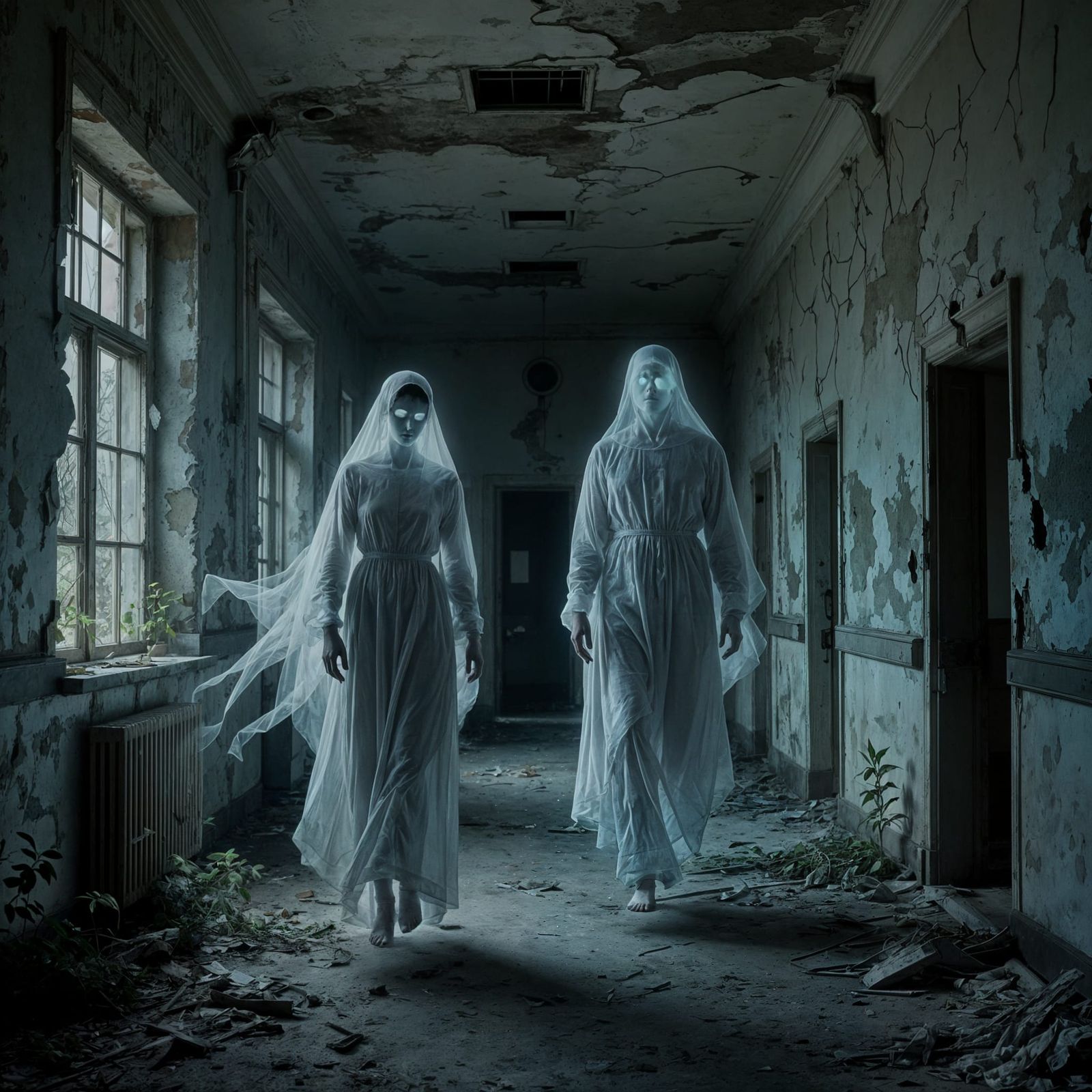 Ethereal Ghosts Haunt Crumbling Asylum