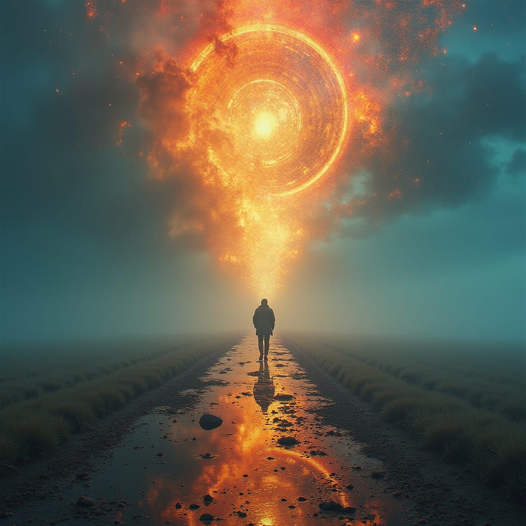 Man Walks to the End of Time