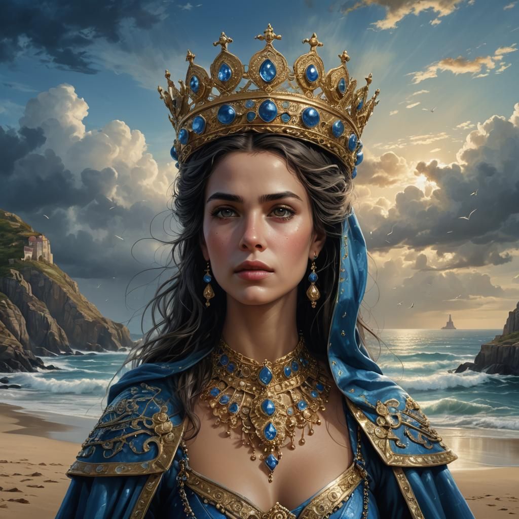 Spanish Queen in Mourning: Detailed Matte Painting