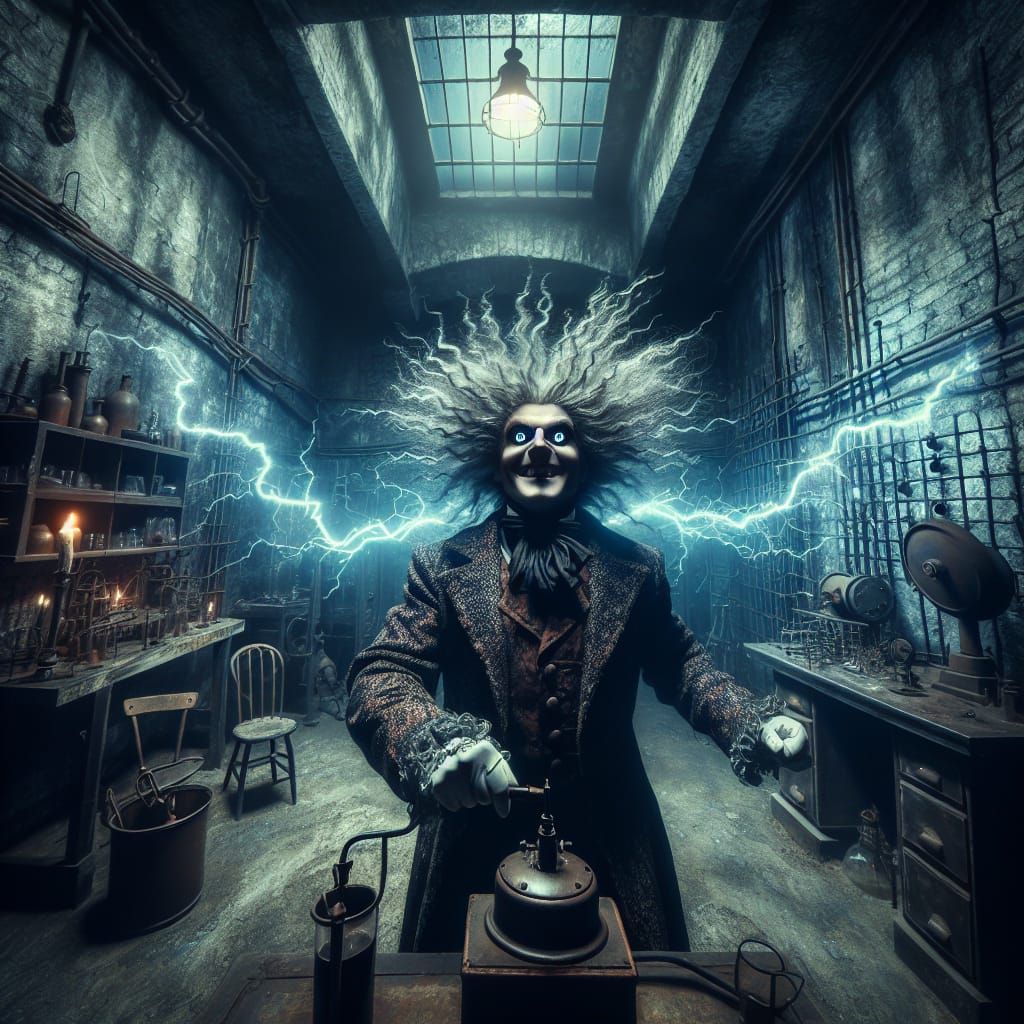 Gothic Mad Scientist in Subterranean Laboratory