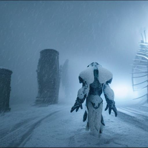 Epic Winter Landscape in a Snowstorm