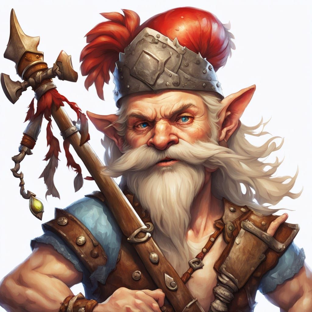Gnome Warrior Poet in Fierce Battle Attire