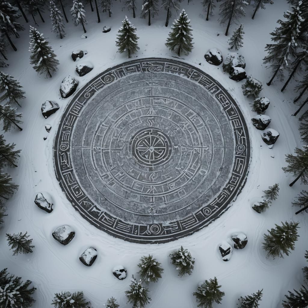 Mystical Stone Circle Under Northern Lights