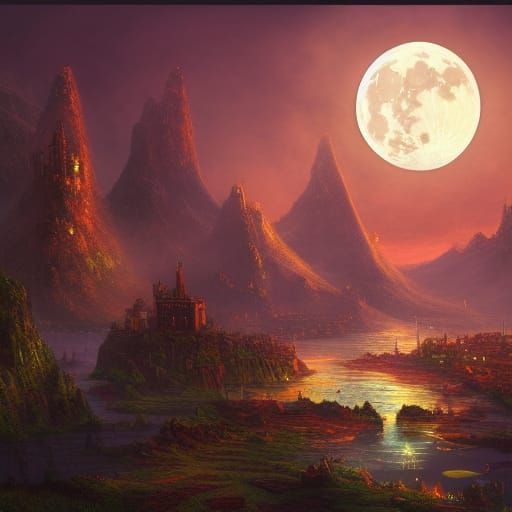 Pizza Moon: A Fantastical Matte Painting