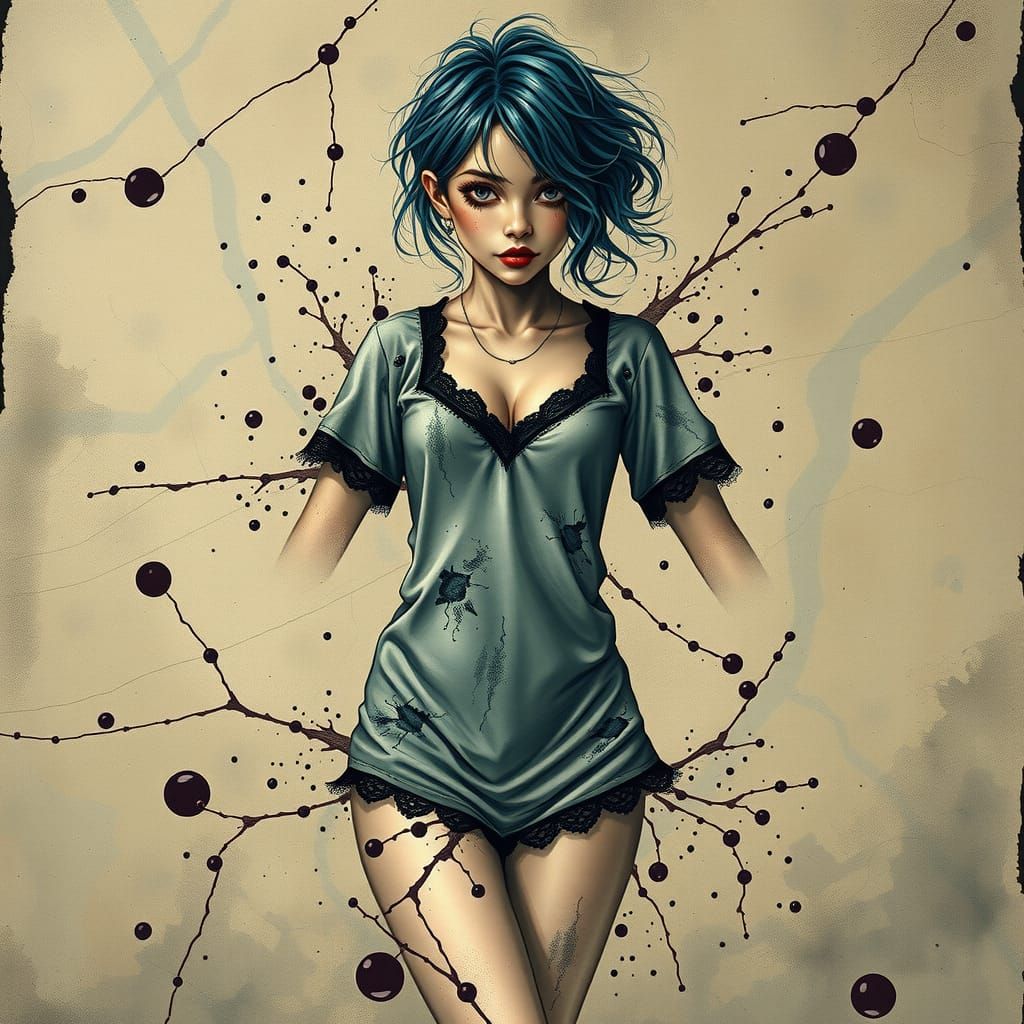 Molten Topological Manifold with Emo Goth Danseuse