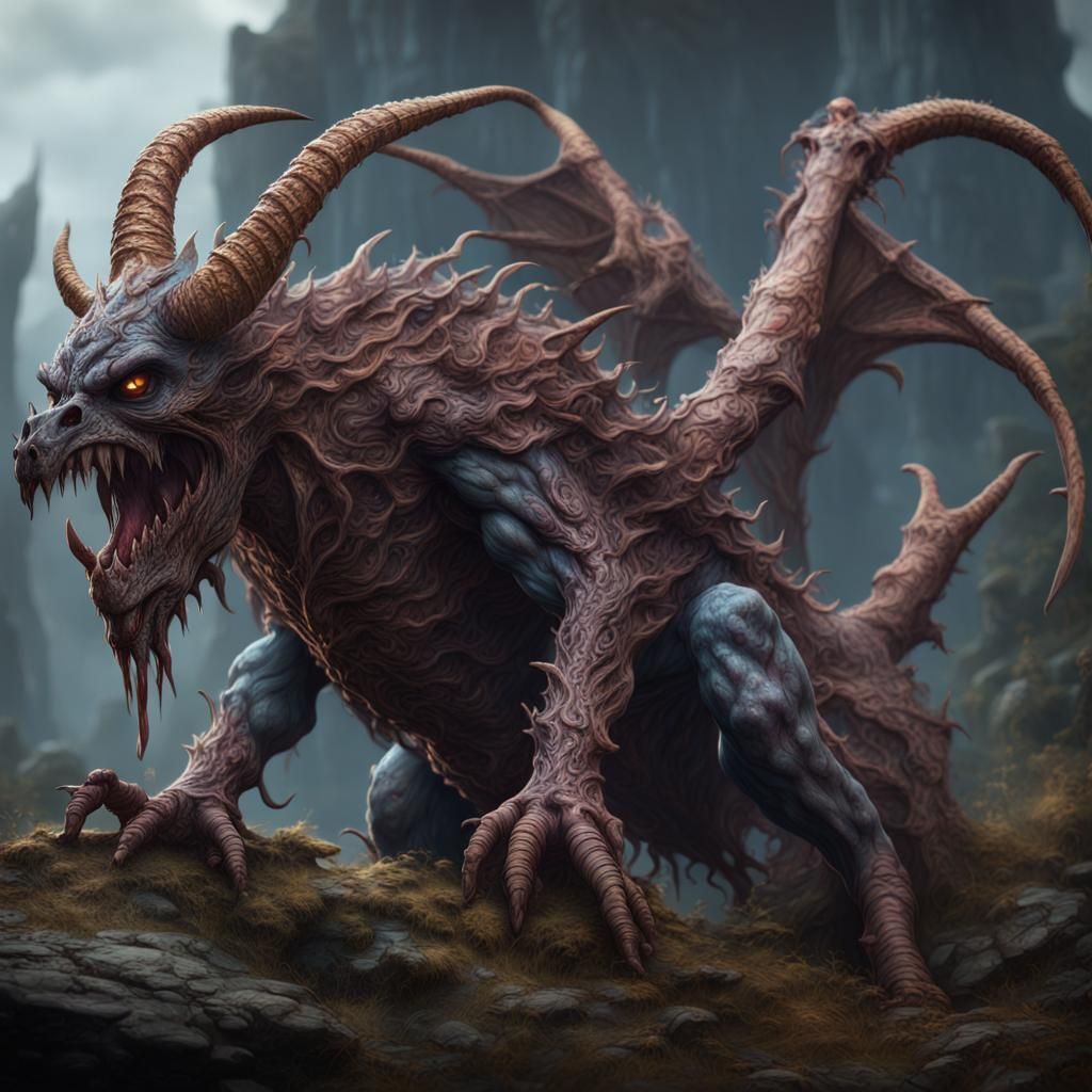 Grotesque Creatures in Detailed Fantasy Art