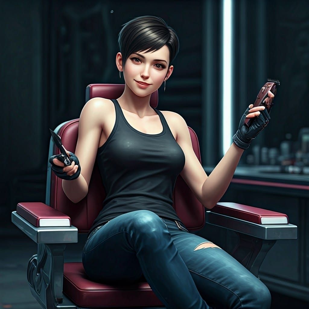 Sleek Tifa Lockhart Rocks Pixie Cut in Vibrant 3D Anime Styl...